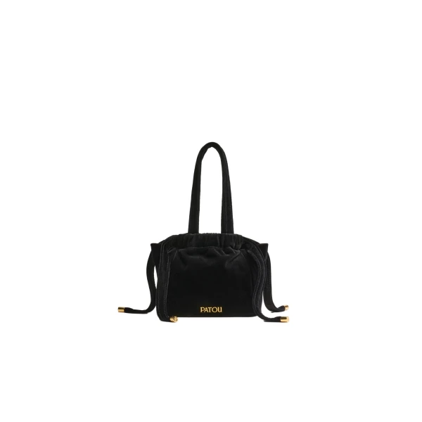 Evening pouch in Black cotton velvet