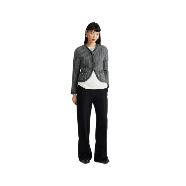 Fitted jacket in Graphite alpaca and organic wool - Image 2