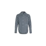 Patou Fitted shirt in Navy Stripes printed organic cotton poplin