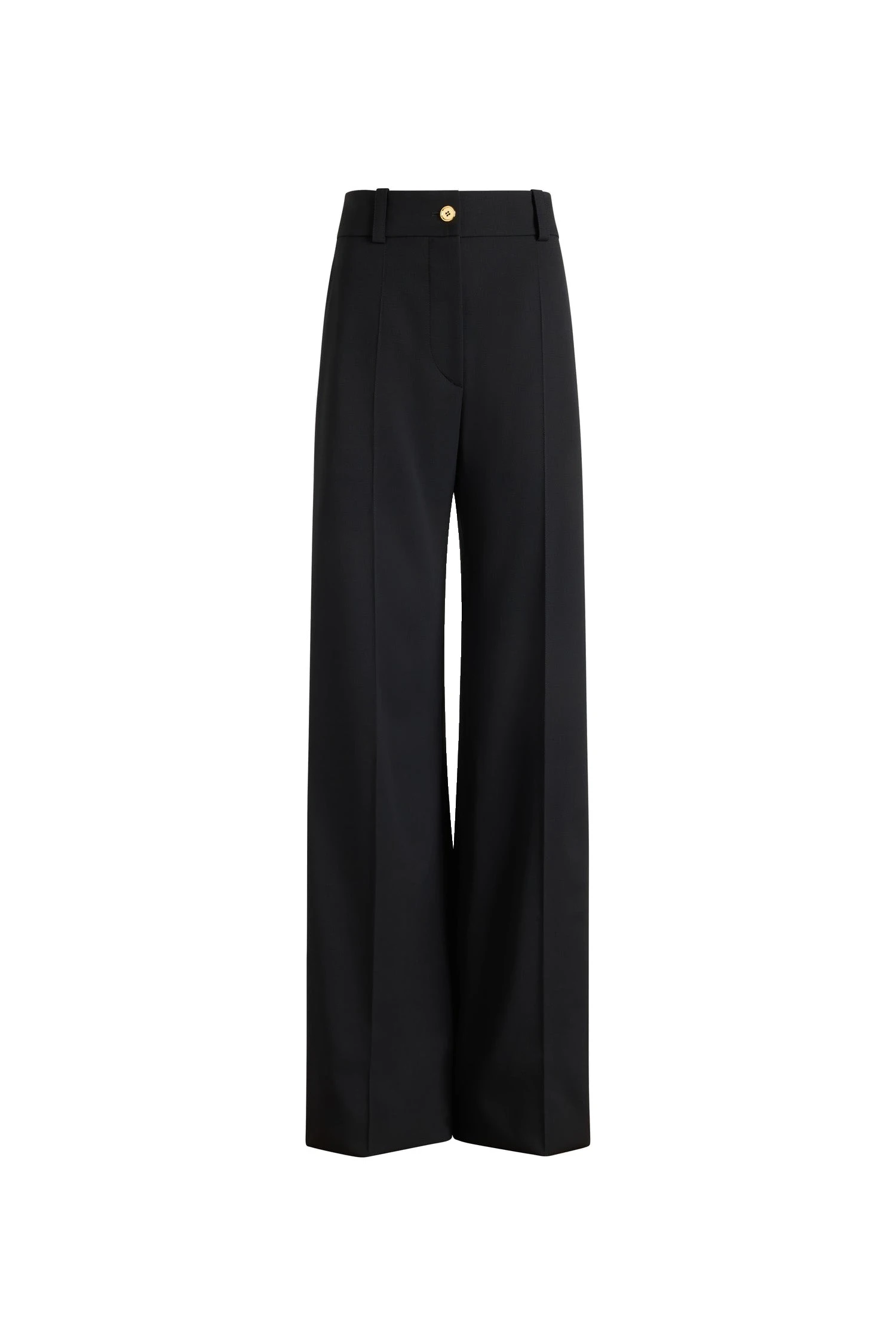 Patou Flared tailored trousers in Black sustainable technical wool | Pants | Luxury Shoes Patou Flared tailored trousers in Black sustainable technical wool