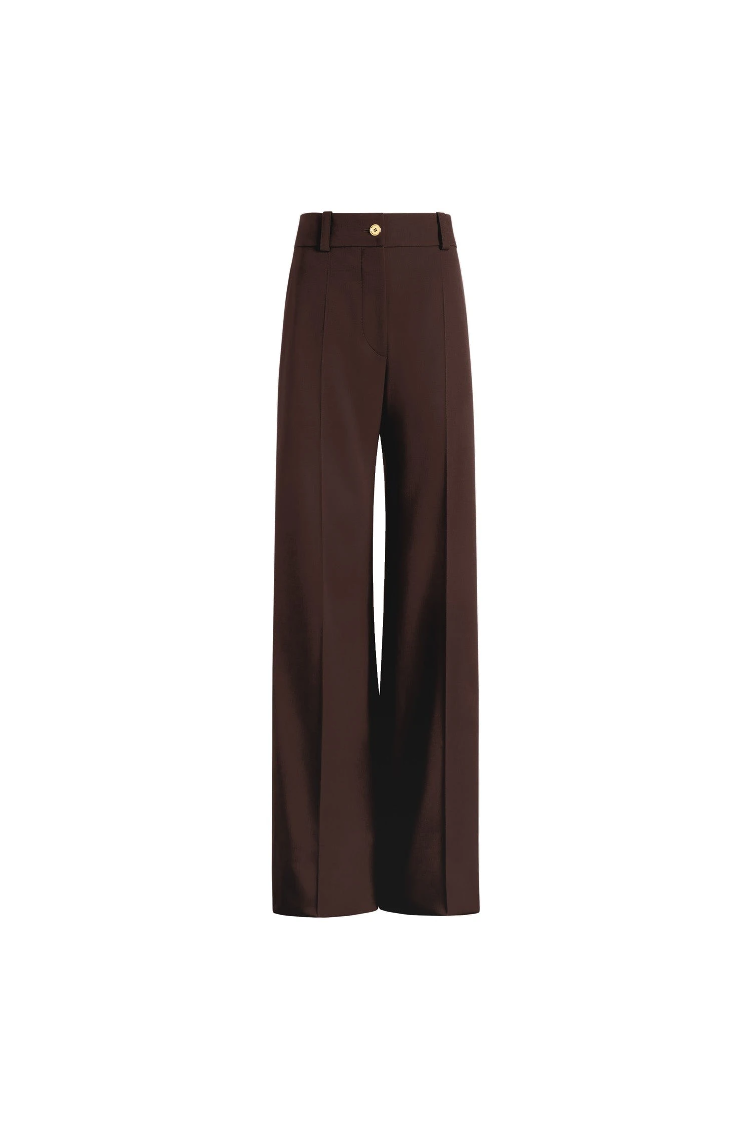 Patou Flared tailored trousers in Smoked Ebony sustainable technical wool | Pants | Luxury Shoes Patou Flared tailored trousers in Smoked Ebony sustainable technical wool