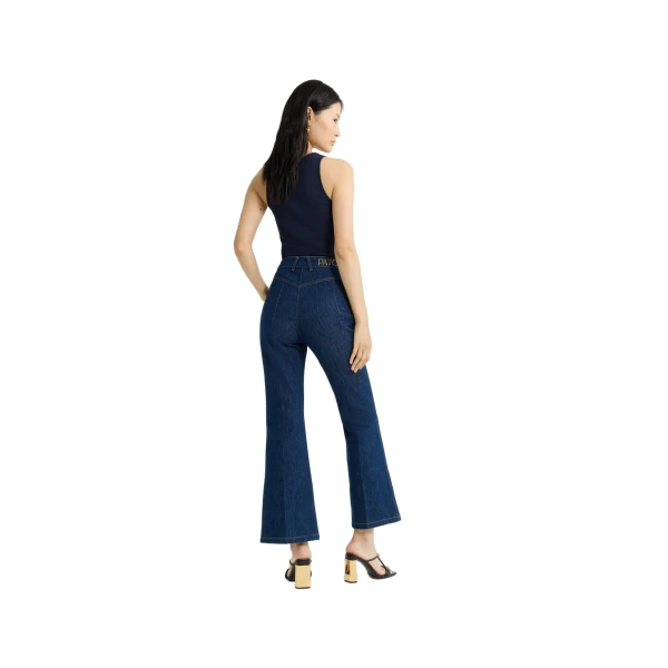 Flared trousers in Rodeo Blue organic cotton denim - Image 3