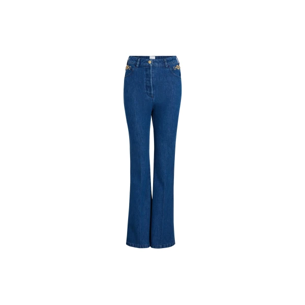 Patou Flared trousers in Stonewash organic cotton denim