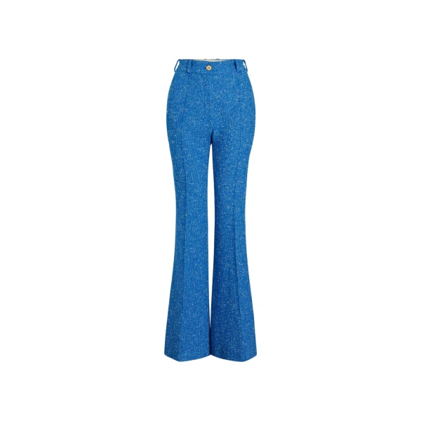 Patou Flared trousers in Victoria Blue sustainable wool and organic cotton tweed
