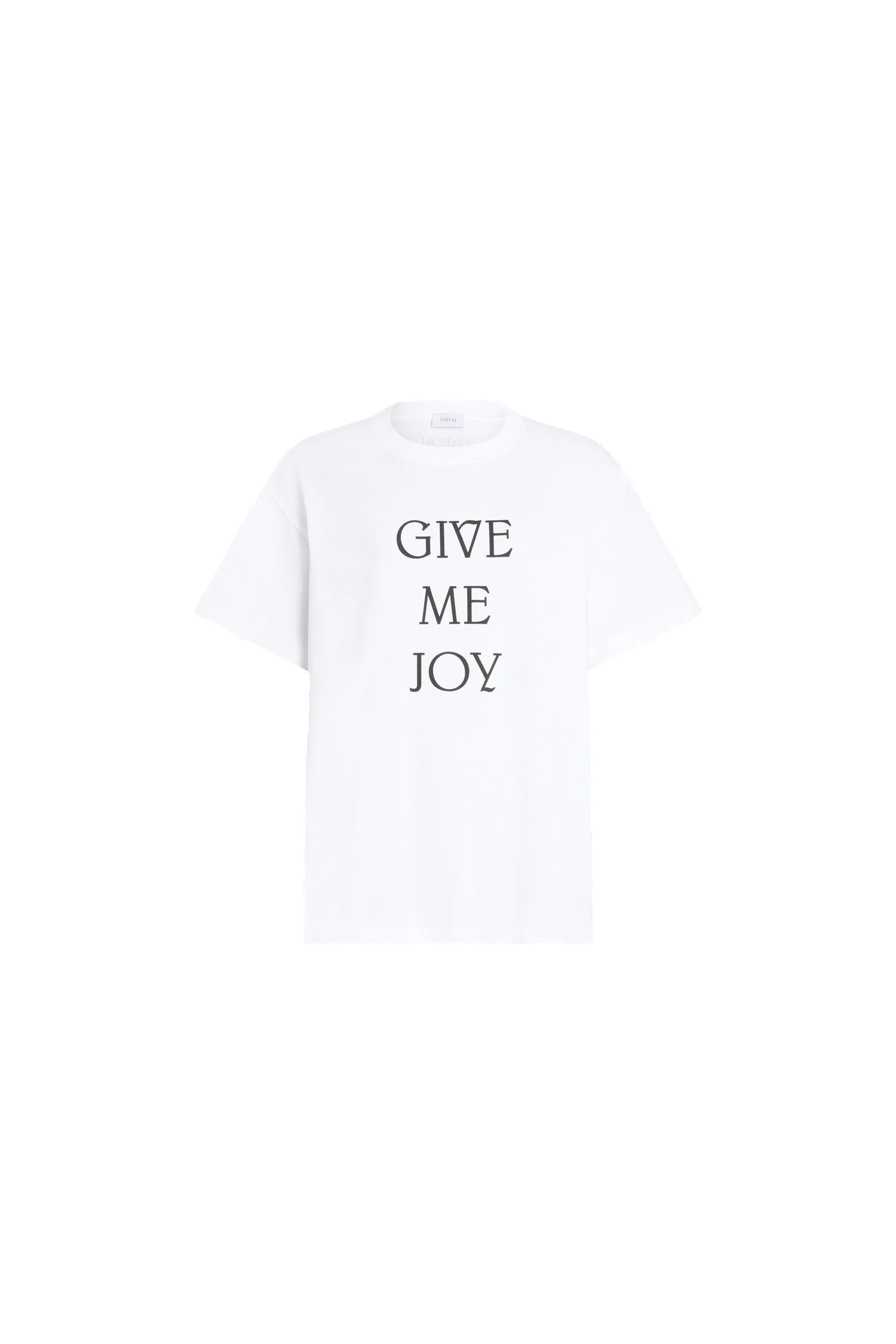 Patou Give Me Joy t-shirt in White organic cotton | Tops | Luxury Shoes Patou Give Me Joy t-shirt in White organic cotton
