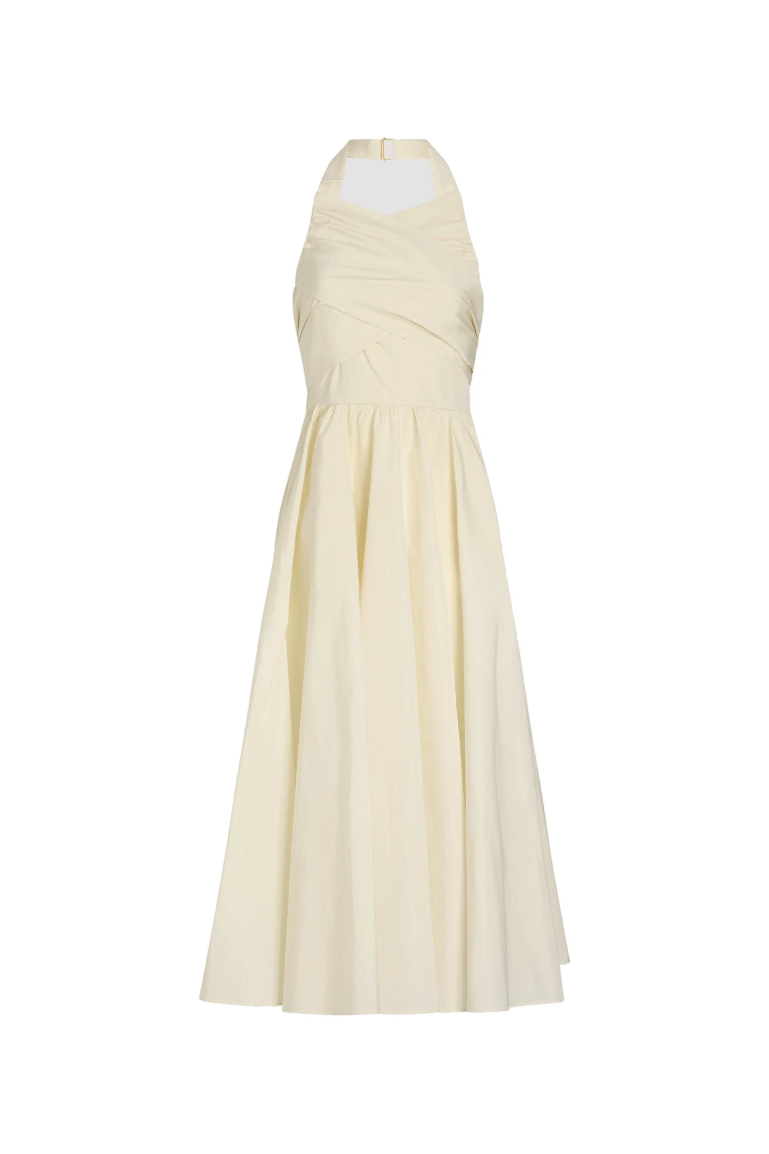 Patou Halterneck maxi dress in Ivory recycled faille | Dresses | Luxury Shoes Patou Halterneck maxi dress in Ivory recycled faille