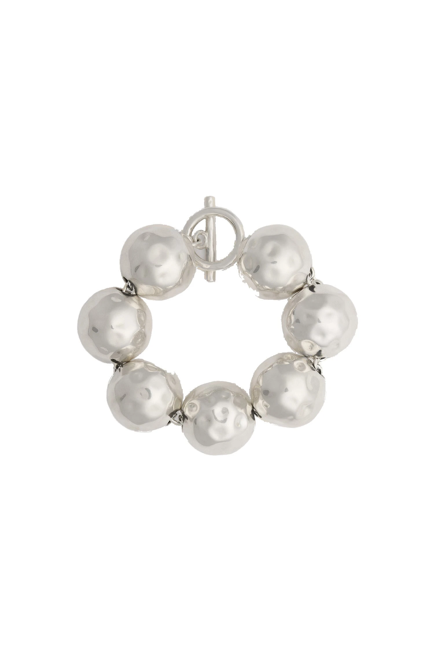 Patou Hammered sphere bracelet in silver-plated brass | Luxury Shoes Patou Hammered sphere bracelet in silver-plated brass