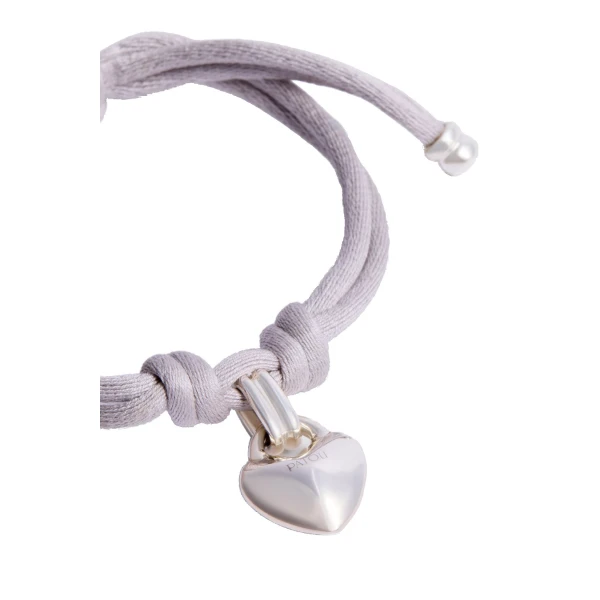 Heart ribbon pendant bracelet in Silver - Image 2