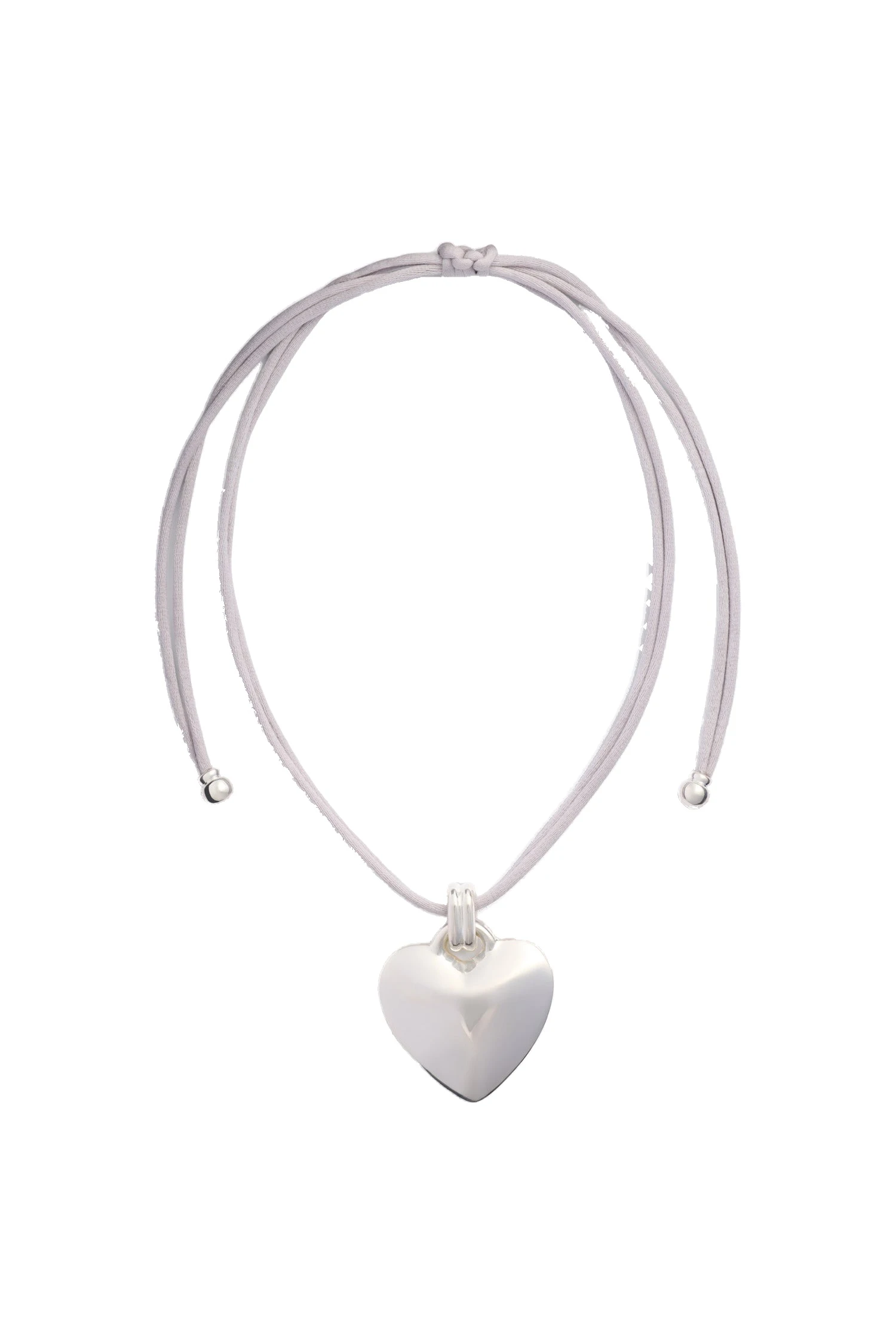 Patou Heart ribbon pendant necklace | Luxury Shoes Patou Heart ribbon pendant necklace in Silver