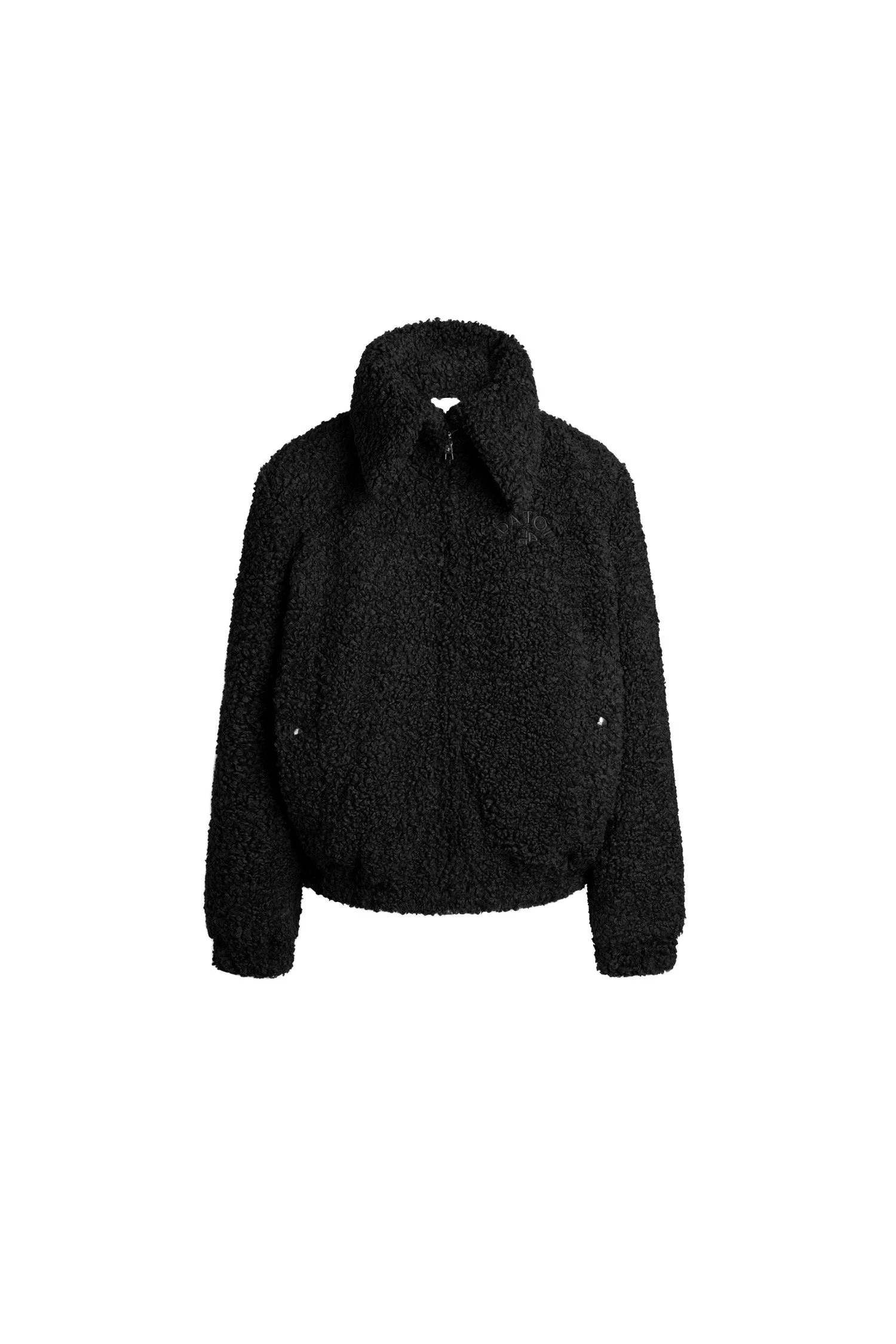 Patou High neck bomber jacket in Black recycled faux fur | Jackets | Luxury Shoes Patou High neck bomber jacket in Black recycled faux fur