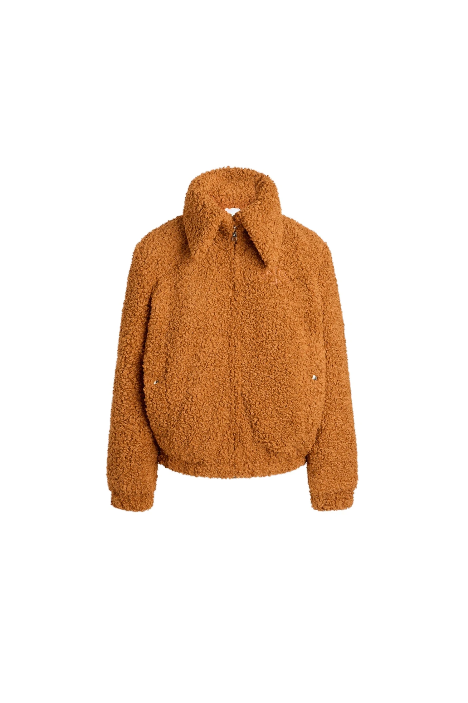 Patou High neck bomber jacket in Pumpkin Spice recycled faux fur | Jackets | Luxury Shoes Patou High neck bomber jacket in Pumpkin Spice recycled faux fur