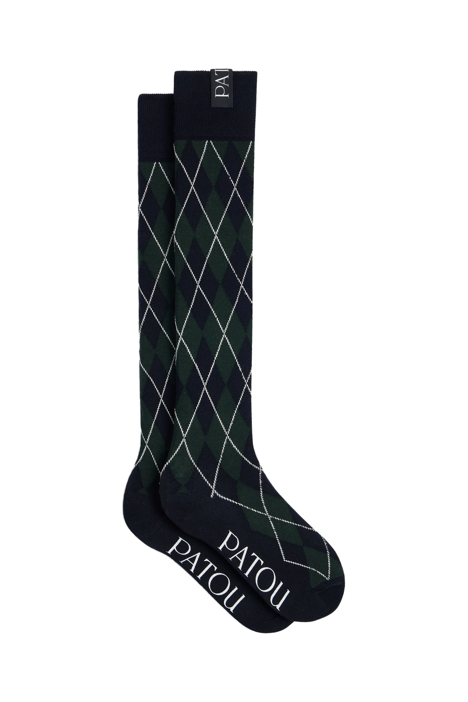 Patou High socks in Night Blue blended cotton | Accessories | Luxury Shoes Patou High socks in Night Blue blended cotton
