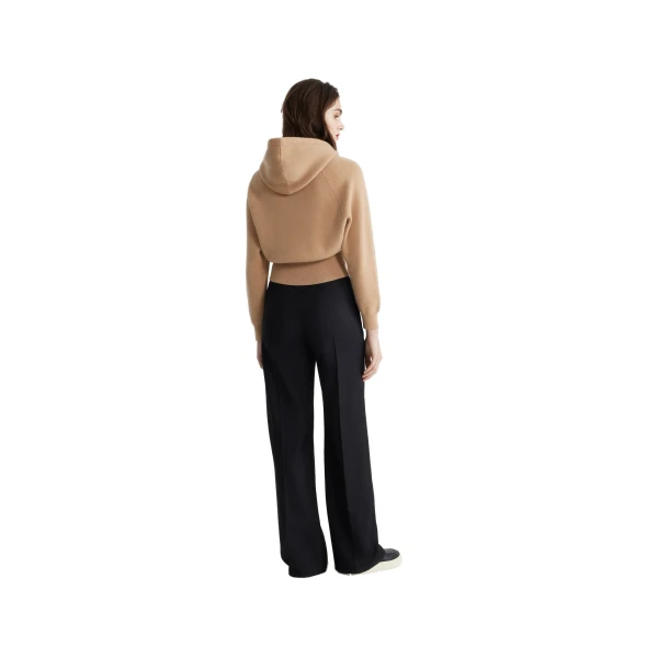 Hoodie in Biscuit sustainable wool and cashmere blend - Image 3