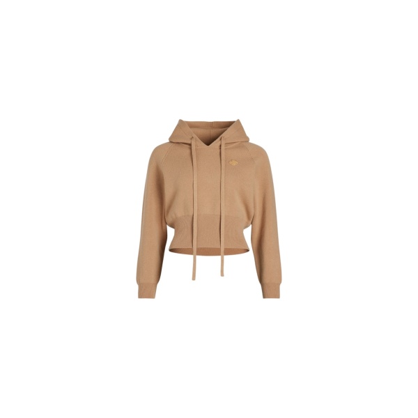 Patou Hoodie in Biscuit sustainable wool and cashmere blend