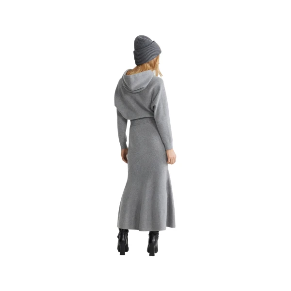 Hoodie in Grey sustainable wool and cashmere blend - Image 3