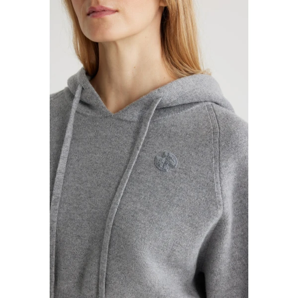 Hoodie in Grey sustainable wool and cashmere blend - Image 4