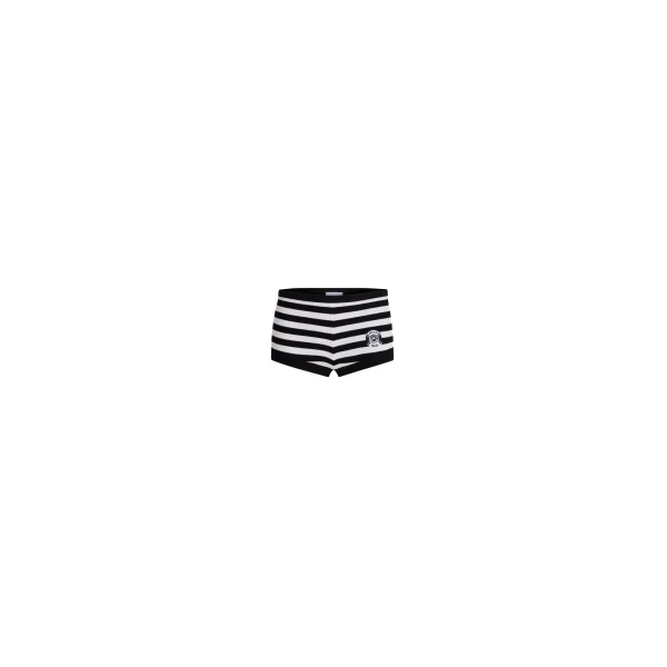 Patou Hôtel du Cap-Eden-Roc cotton ribbed striped shorts in Black White Stripes