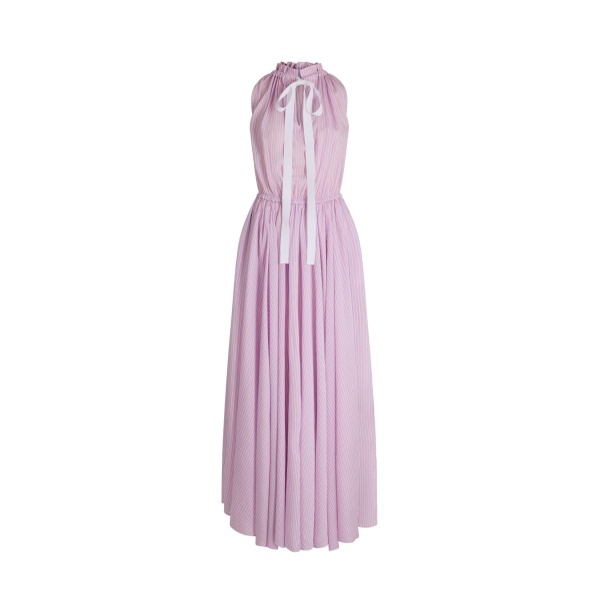 Patou Hôtel du Cap-Eden-Roc long beach dress in Eden Beach Stripes blended lyocell and silk