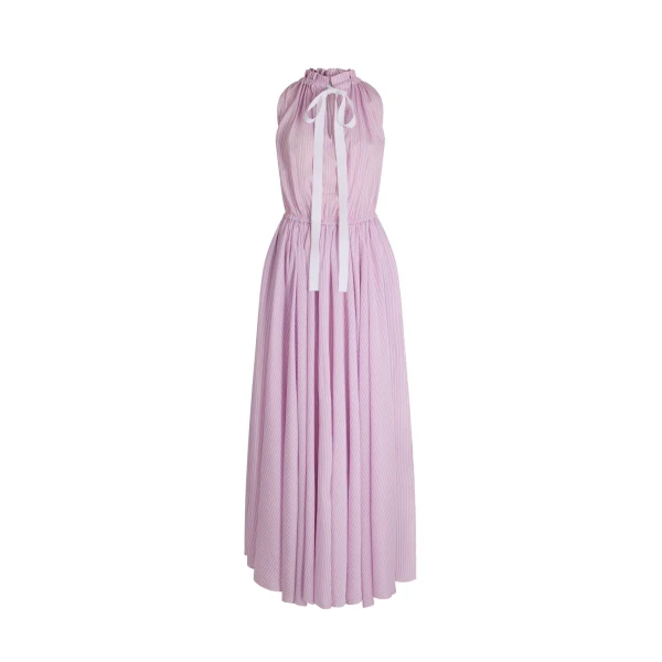 Hôtel du Cap-Eden-Roc long beach dress in Eden Beach Stripes blended lyocell and silk
