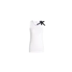 Patou Hôtel du Cap-Eden-Roc organic cotton knot strap tank top in White Navy