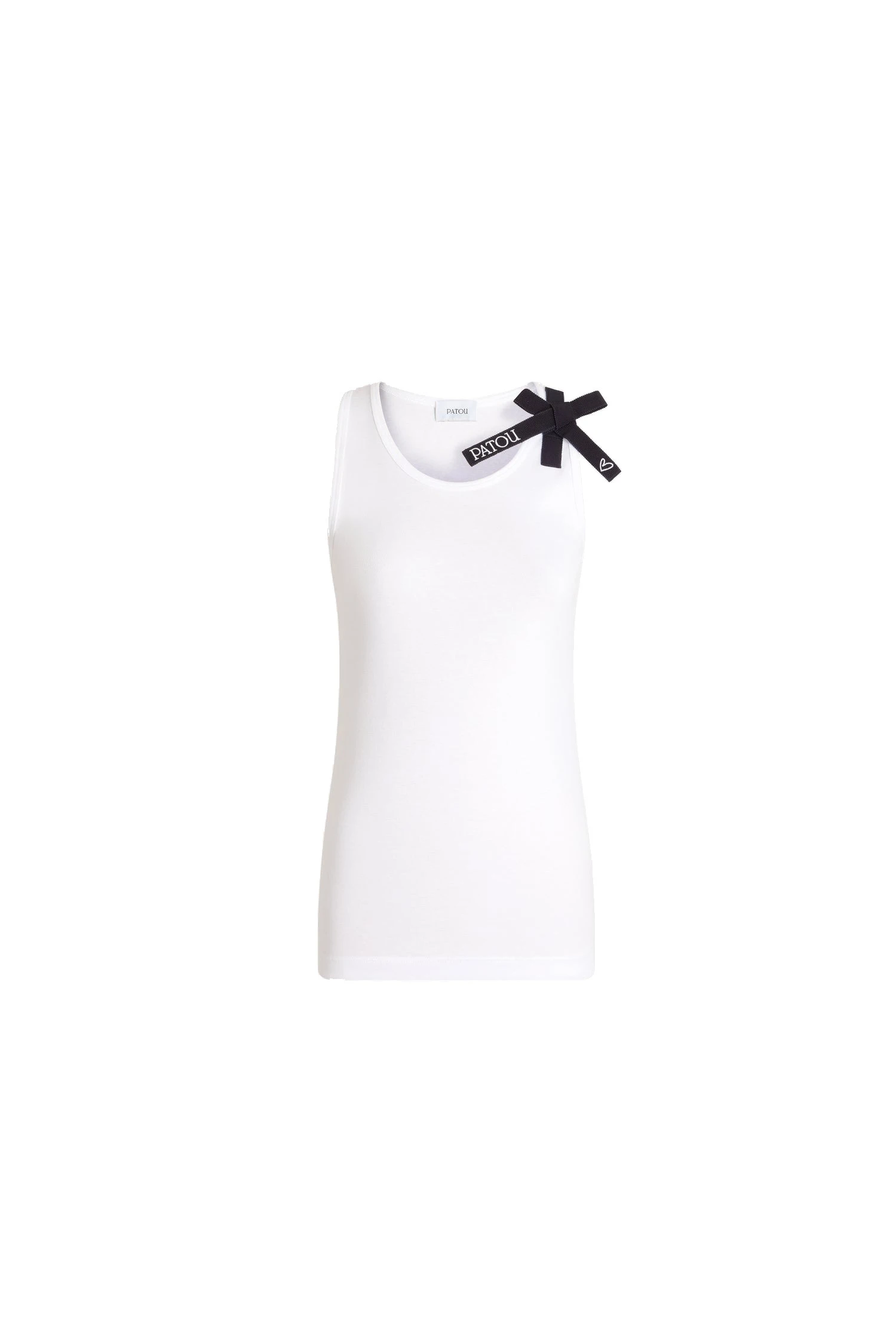 Patou Hôtel du Cap-Eden-Roc organic cotton knot strap tank top in White Navy | Tops | Luxury Shoes Patou Hôtel du Cap-Eden-Roc organic cotton knot strap tank top in White Navy