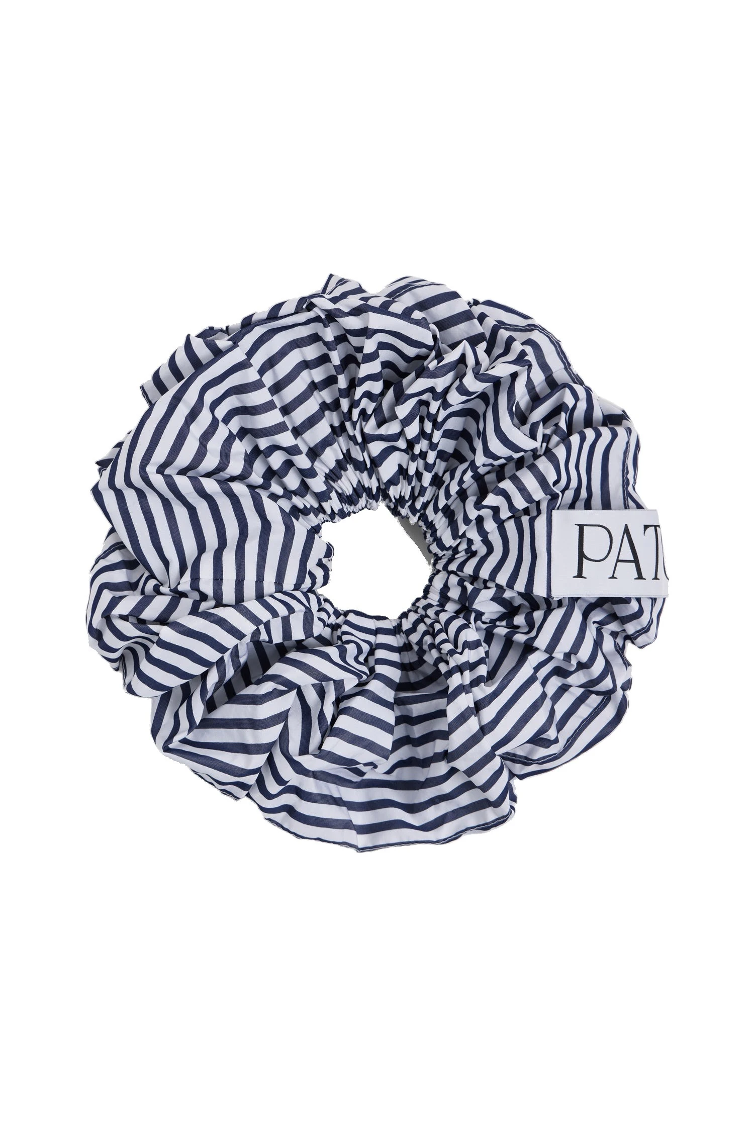 Patou Hôtel du Cap-Eden-Roc recycled faille maxi scrunchie in Offshore Stripes | Accessories | Luxury Shoes Patou Hôtel du Cap-Eden-Roc recycled faille maxi scrunchie in Offshore Stripes