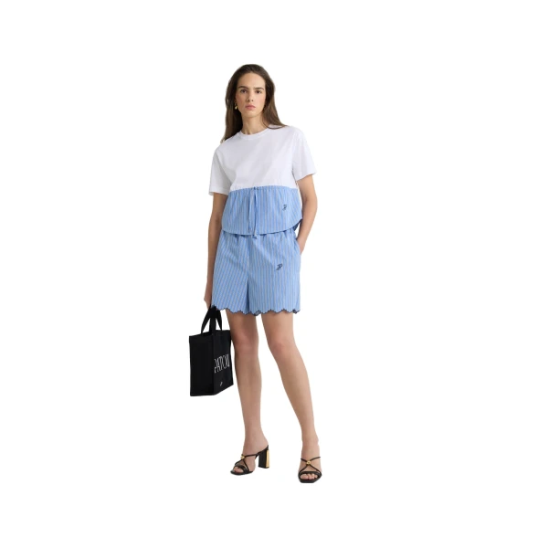 Hybrid t-shirt in White organic cotton - Image 2