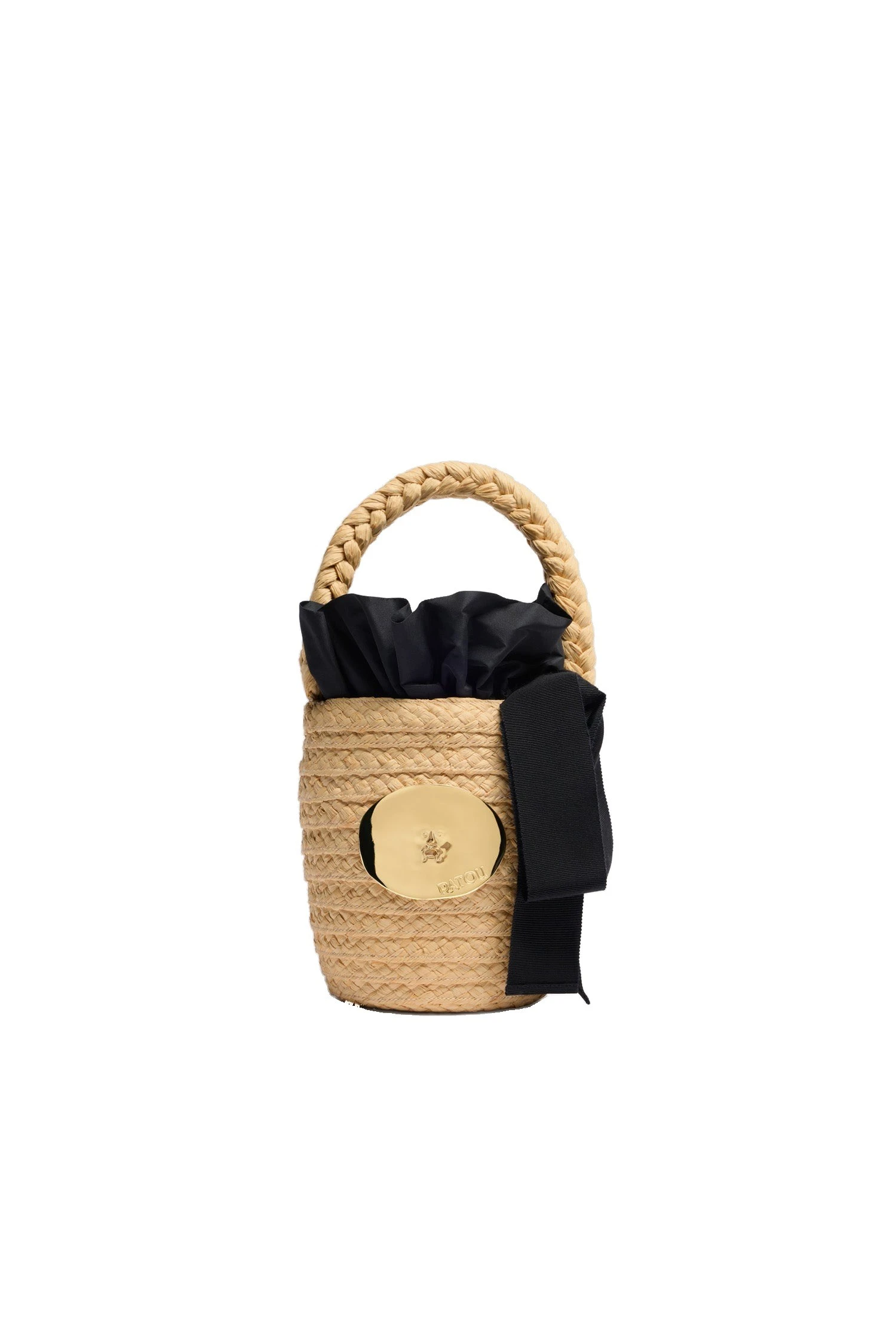 Patou Iconic bucket bag in raffia | Buy Designer Bags at Luxury Shoes Patou Iconic bucket bag in Vanilla raffia