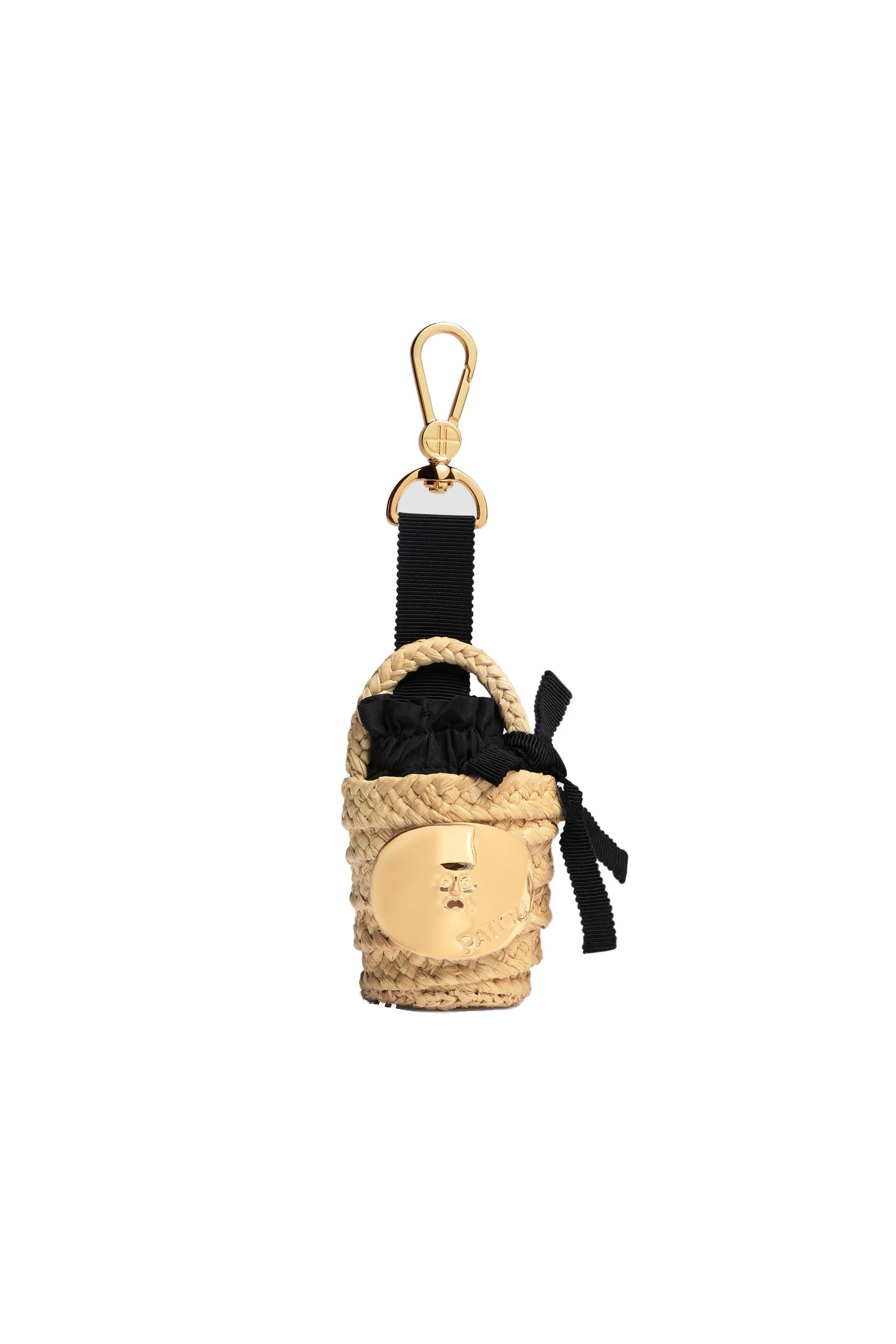 Patou Iconic bucket charm in Vanilla raffia | Bags | Luxury Shoes Patou Iconic bucket charm in Vanilla raffia