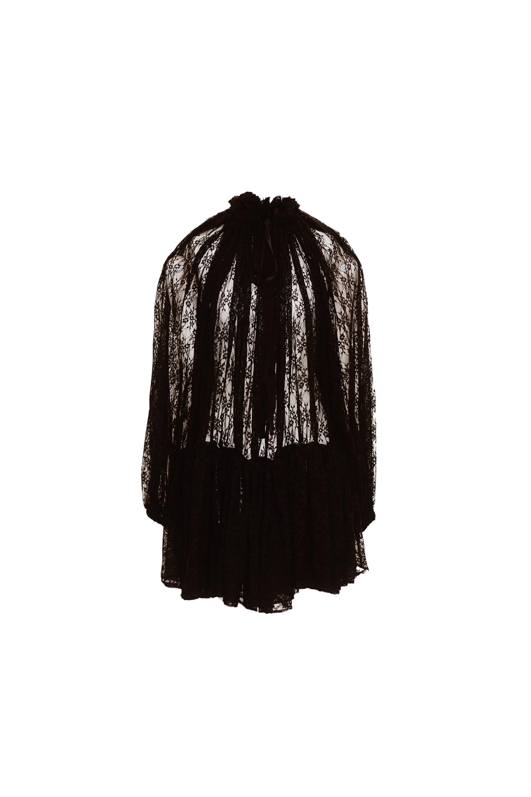 Patou Iconic drawstring mini dress in Black lace jersey | Dresses | Luxury Shoes Patou Iconic drawstring mini dress in Black lace jersey