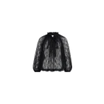 Patou Iconic drawstring top in Black lace jersey