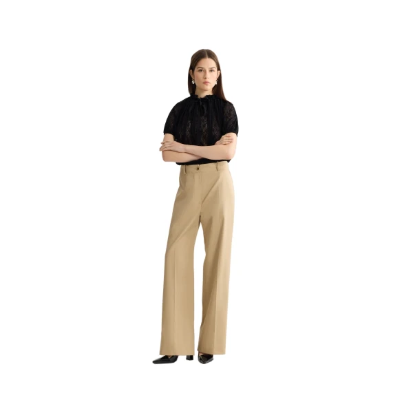 Iconic gabardine trousers in Sand organic cotton - Image 2