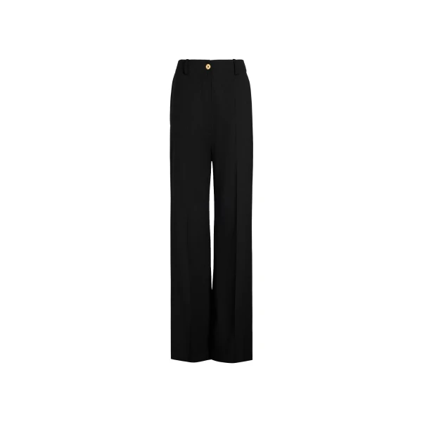 Patou Iconic long trousers in Black organic cotton gabardine