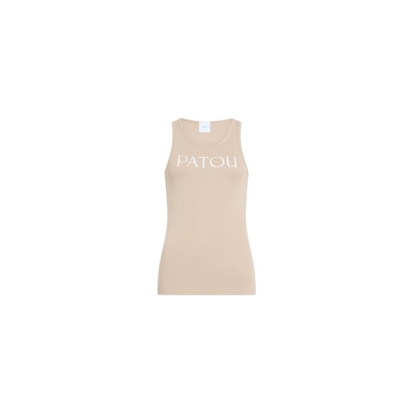 Patou Iconic organic cotton tank top in Dune