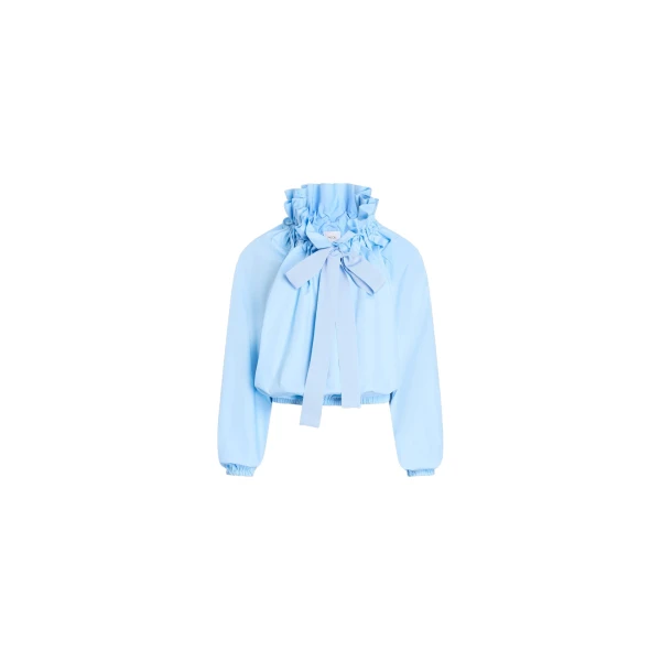 Iconic organic cotton voluminous top in Riviera Blue