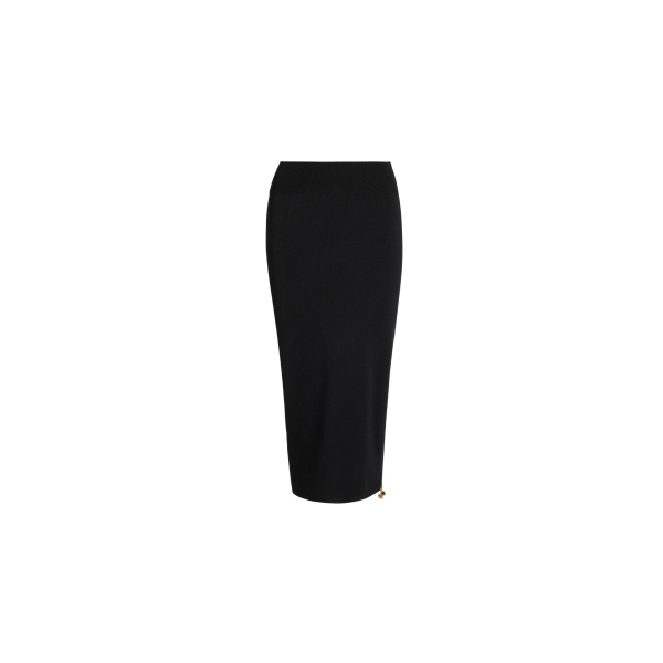 Patou Knit midi pencil skirt in Black technical crepe