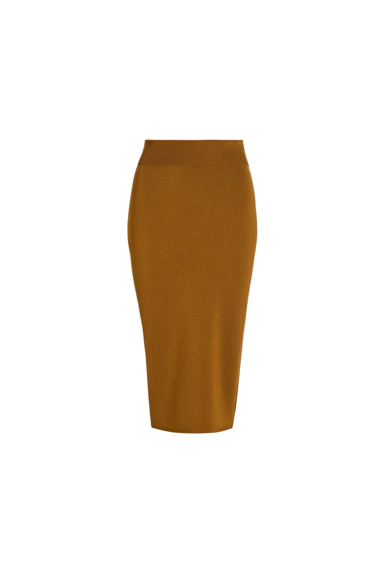 Patou Knit midi pencil skirt in Caramel technical crepe | Skirts | Luxury Shoes Patou Knit midi pencil skirt in Caramel technical crepe