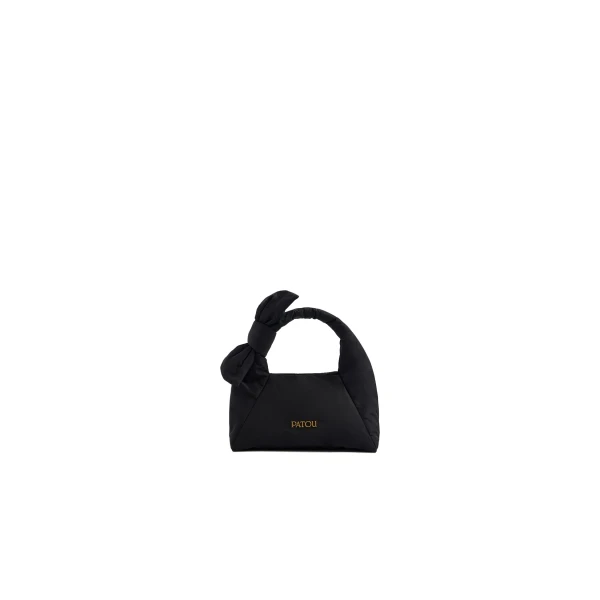 Knotted bag in Black recycled polyester