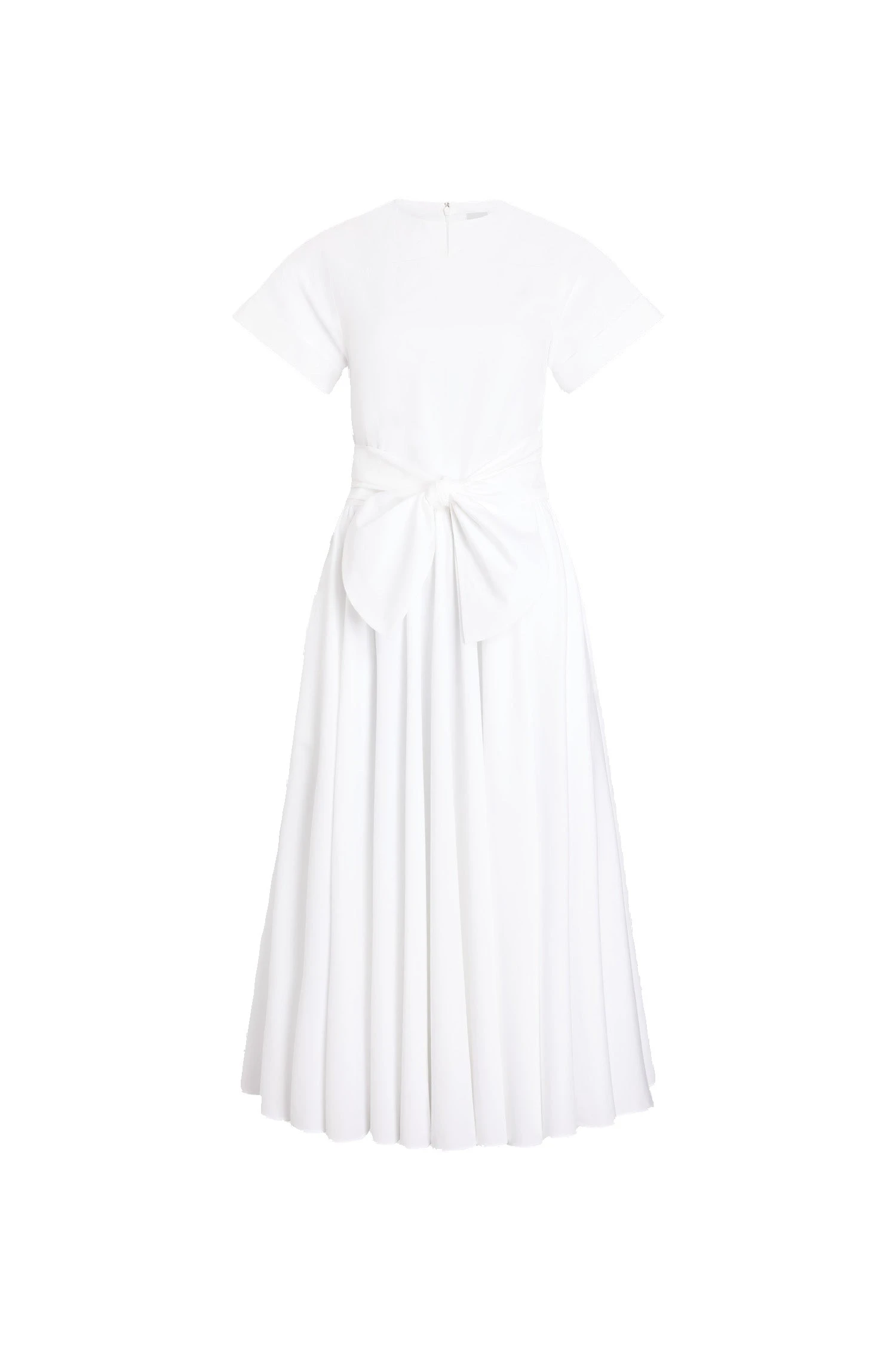 Patou Knotted organic cotton short-sleeved midi dress in White | Dresses | Luxury Shoes Patou Knotted organic cotton short-sleeved midi dress in White