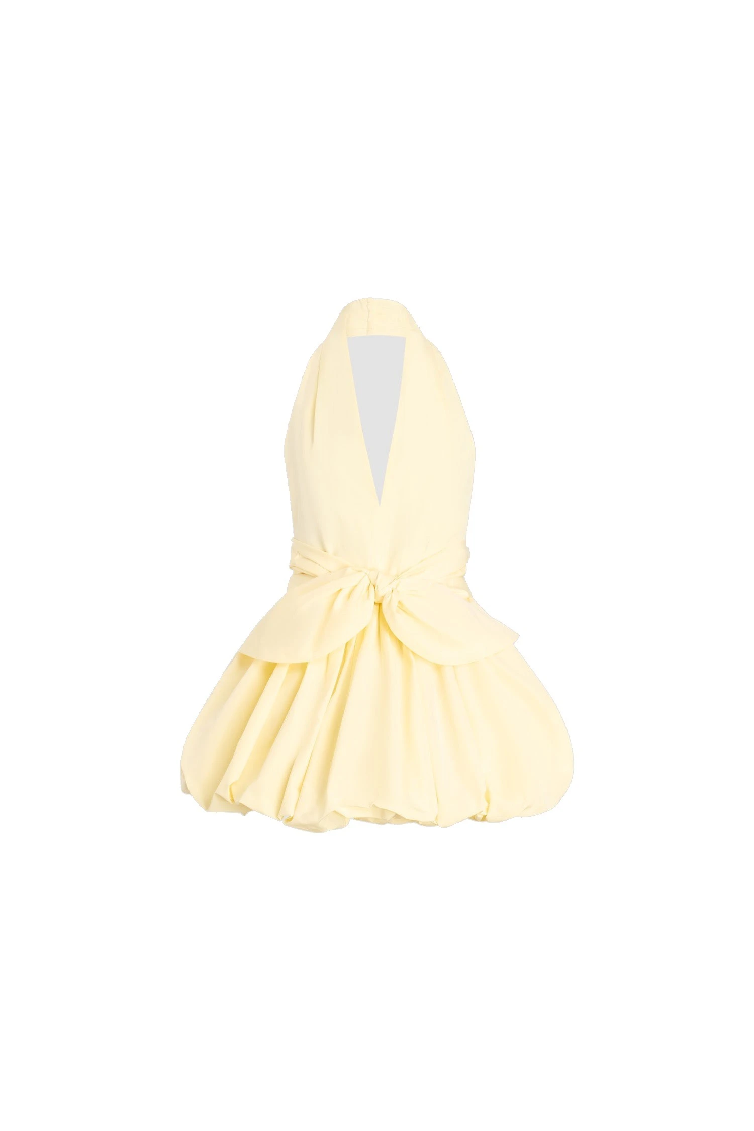 Patou Knotted recycled faille mini bloomer dress in Citrus Blossom | Dresses | Luxury Shoes Patou Knotted recycled faille mini bloomer dress in Citrus Blossom
