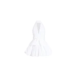 Patou Knotted recycled faille mini bloomer dress in White