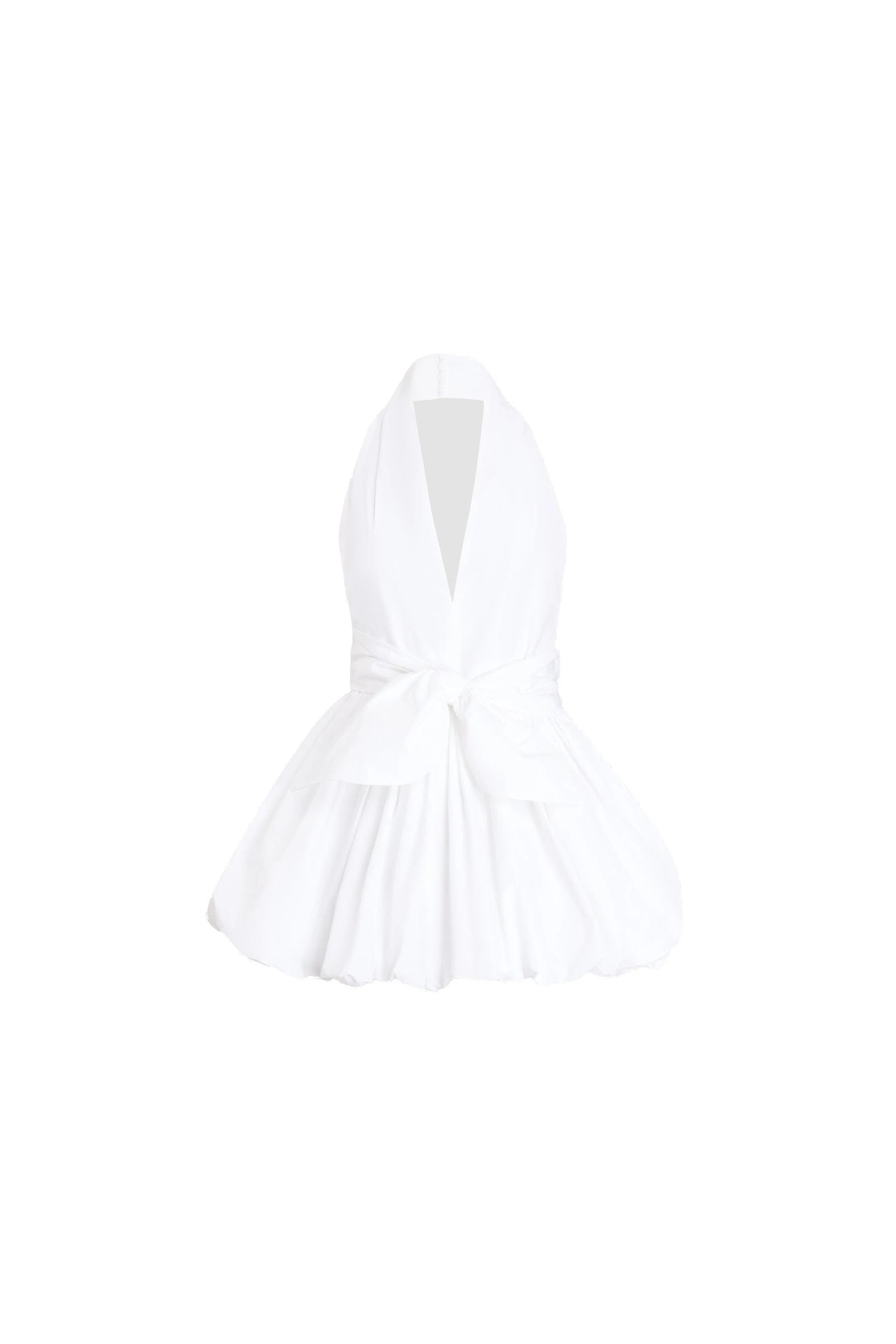 Patou Knotted recycled faille mini bloomer dress in White | Dresses | Luxury Shoes Patou Knotted recycled faille mini bloomer dress in White