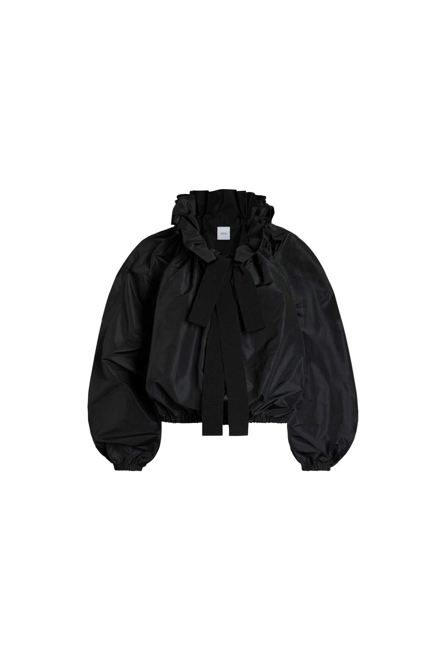 Patou La Patou Blouse in Black recycled faille | Tops | Luxury Shoes Patou La Patou Blouse in Black recycled faille