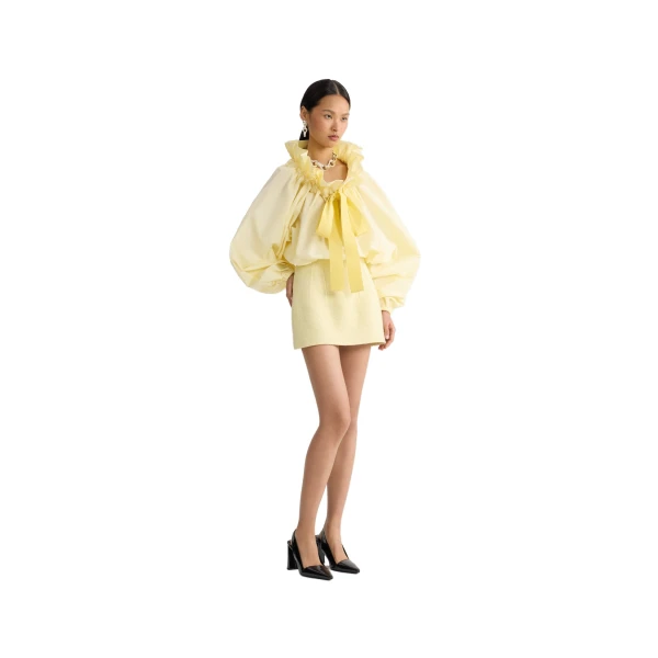 La Patou Blouse in Citrus Blossom recycled faille - Image 2