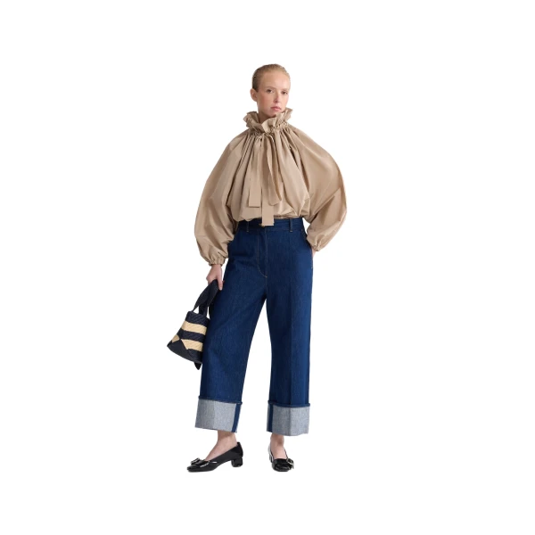 La Patou Blouse in Dune recycled faille - Image 2