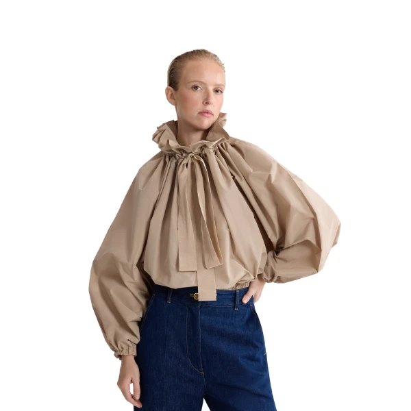 La Patou Blouse in Dune recycled faille - Image 5