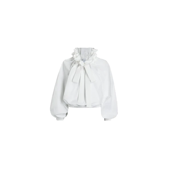 La Patou Blouse in White organic cotton poplin