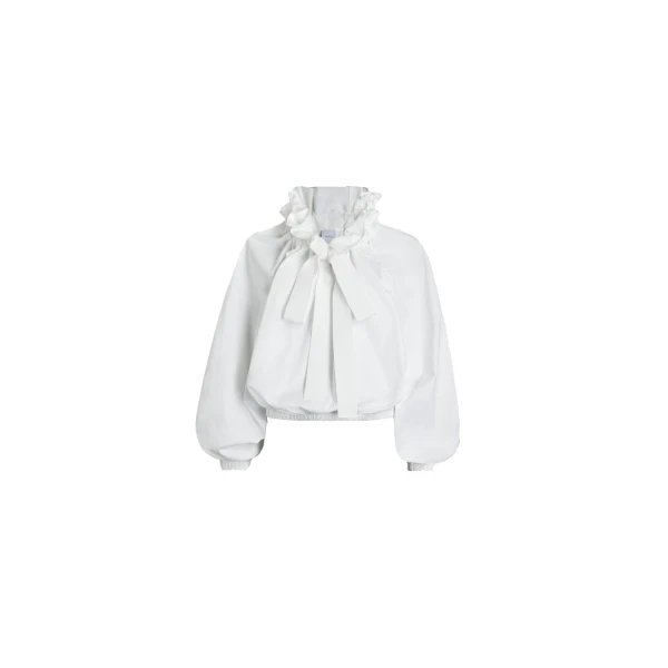 Patou La Patou Blouse in White recycled faille