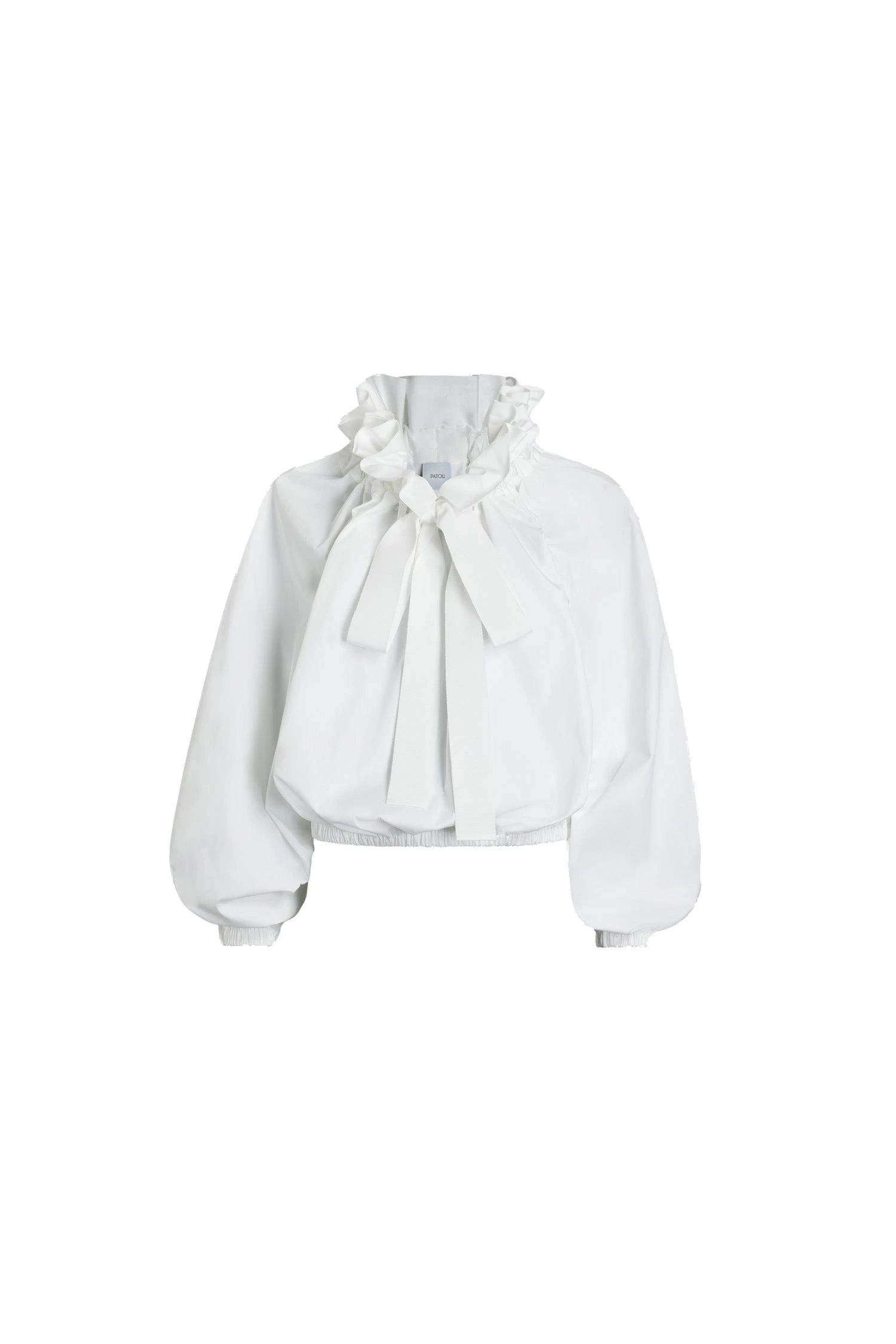 Patou La Patou Blouse in White recycled faille | Tops | Luxury Shoes Patou La Patou Blouse in White recycled faille