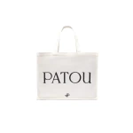 Patou Large Patou tote in White cotton canvas
